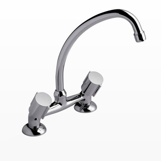 [15196] Grifería Doble Comando de Cocina de Mesada FV California Cromo 416/17