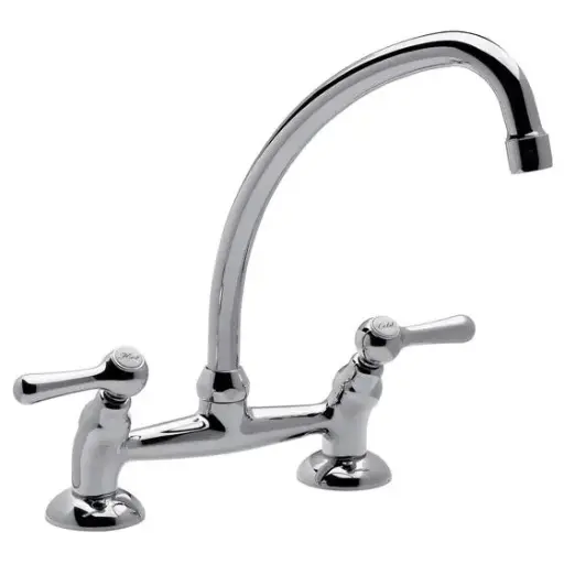 [17685] Grifería Doble Comando de Cocina de Mesada FV Margot Lever Cromo 416/62L