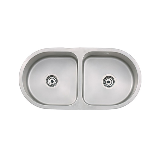 [21570] Pileta de Cocina Doble Circular Mi Pileta 78x37x20cm 501