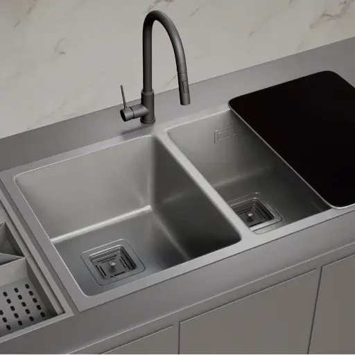 [21766] Pileta de Cocina Doble Mi Pileta 71x40x20cm 671