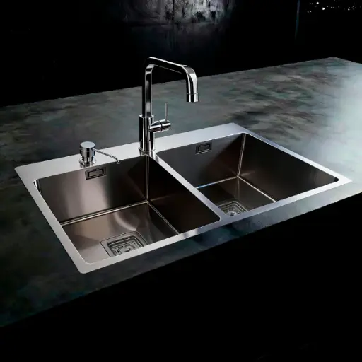 [22518] Pileta de Cocina Doble Mi Pileta Etna (Enc.) 70x40x21cm 746E