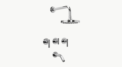 [51037] Grifería de Ducha con Transferencia Peirano Adra Plus Cromo 80-166