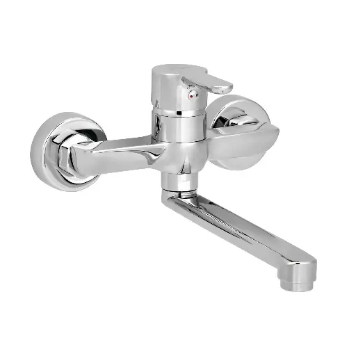 [51039] Grifería Monocomando de Cocina de Pared Peirano Adra Cromo 54-203