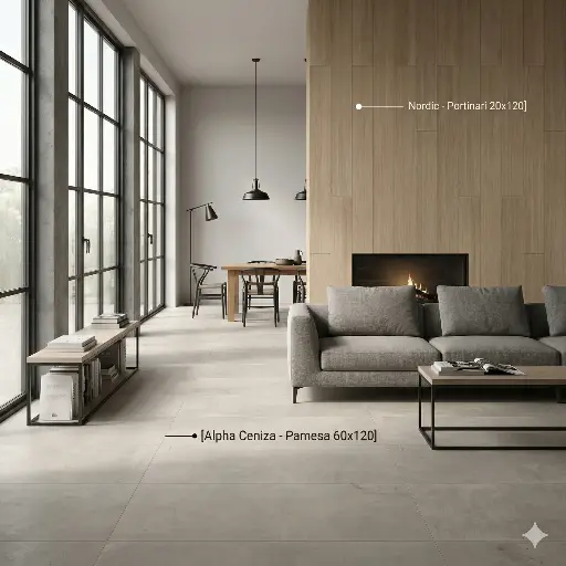 [52272] Porcelanato Pamesa Alpha Ceniza 60x120