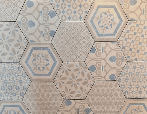 [52242] Revestimiento Hexagonal Pamesa Alpha Mix Azul 25.8x29