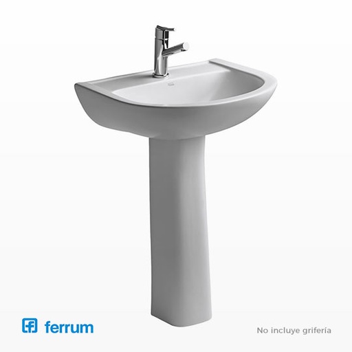 [13154] Lavatorio 1 Agujero Ferrum Línea Bari Blanco LKM1 B