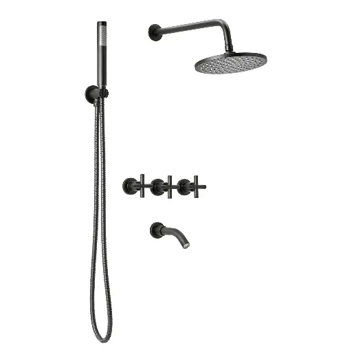 [55541] Grifería de Ducha Embutir 3 Funciones Peirano Black Velvet 80-390