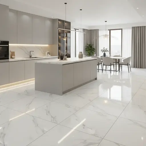 [30683] Porcelanico Lume Calacata Bianco Pulido 60x60 (1ra Calidad)