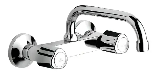 [24089] Grifería de Cocina de Pared 3 Agujeros Peirano Dique Cromo 933