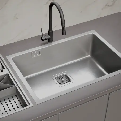[21767] Pileta de Cocina Simple Mi Pileta Essentia 660 65x45x20cm