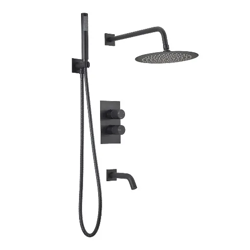 [51229] Grifería Monocomando de Ducha 3 Funciones Peirano Fabric Black 80-200N