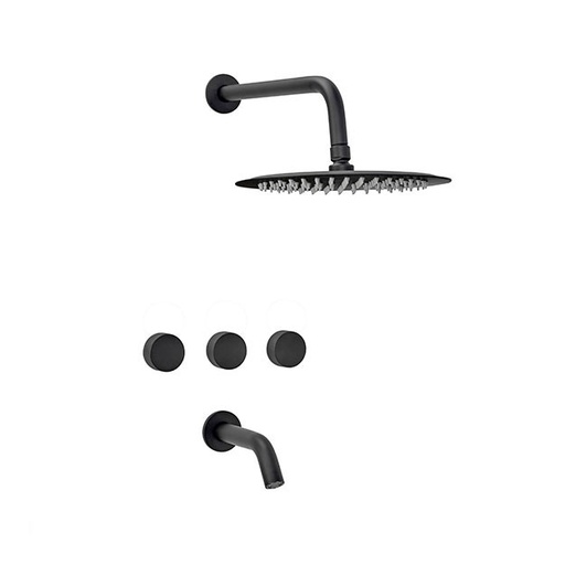 [51119] Grifería de Ducha con Transferencia Peirano Fabric Black 80-100N