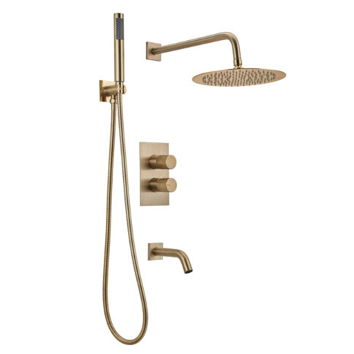 [51225] Grifería Monocomando de Ducha 3 Funciones Peirano Fabric Gold 80-200G