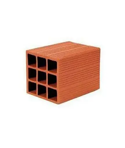 [1340] Ladrillo Hueco Cerámico 18x18x33 (9 Agujeros) Liviano