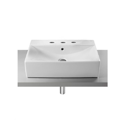 [25226] Bacha de Apoyo Roca Diverta 47cm 3 Agujeros Blanco