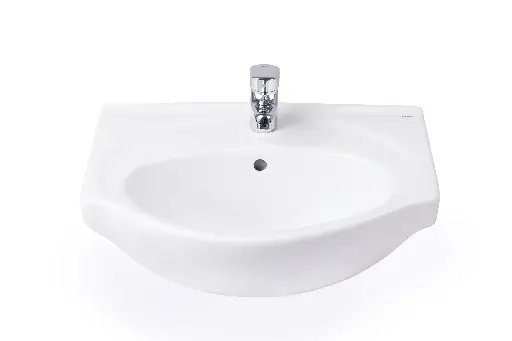 [26732] Lavatorio de Encimera 50cm 1 Agujero Roca Mahler Blanco (s/ Toallero)