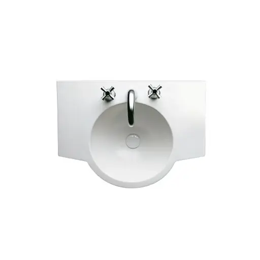 [10275] Lavatorio 3 Agujeros Ferrum Línea Marina 65cm Blanco LH63J B