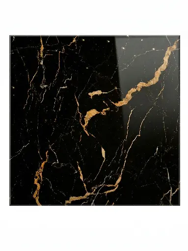 [30115] Porcelanico Lume Nero Portoro Pulido 75x75 (1ra Calidad)