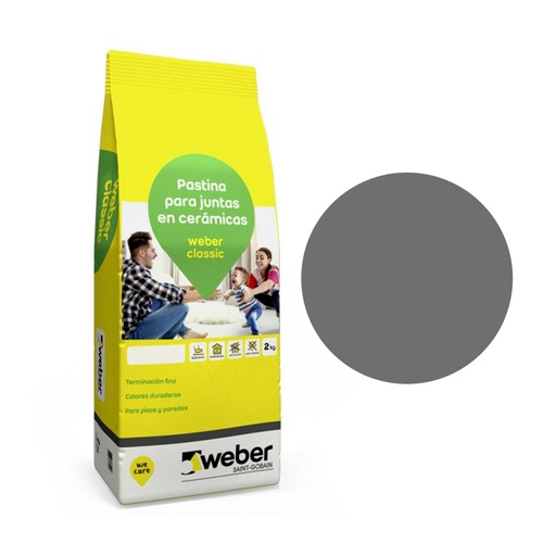 [58637] Pastina Weber Classic Color Plomo (Bolsa 2kg)