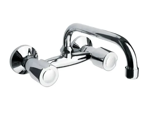 [51259] Grifería de Cocina de Pared Pico Alto Peirano Renacer Cromo 53-002