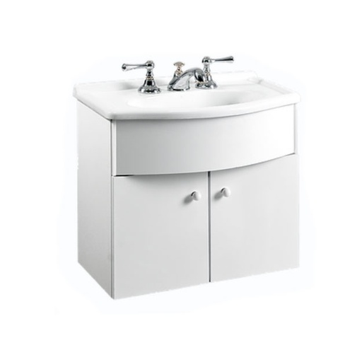 [65429] Vanitory Colgante 50cm 3 Agujeros Amube Roma Blanco (Bacha Acrílica) 6450