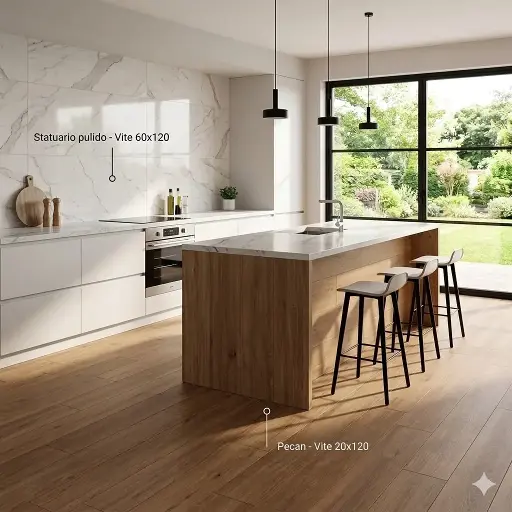 [70815] Porcelanato Vite Statuario Pulido 60x120 (1ra Calidad)