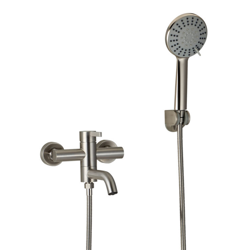 [51244] Grifería Monocomando Ducha Exterior Peirano Steel (Pico Curvo) 83-205