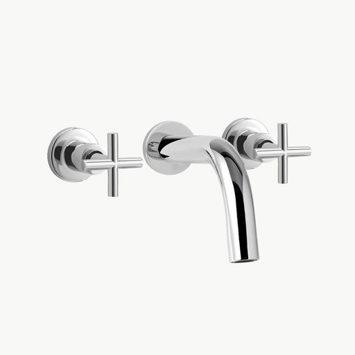[51084] Grifería de Pared para Lavatorio Peirano Valencia Cromo 62-122