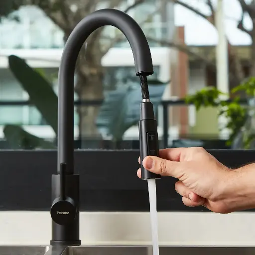 [51837] Grifería Monocomando de Cocina Peirano Valencia Black 20-122N