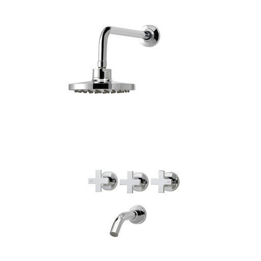 [51023] Grifería de Ducha con Transferencia Peirano Vigo Cromo 80-132